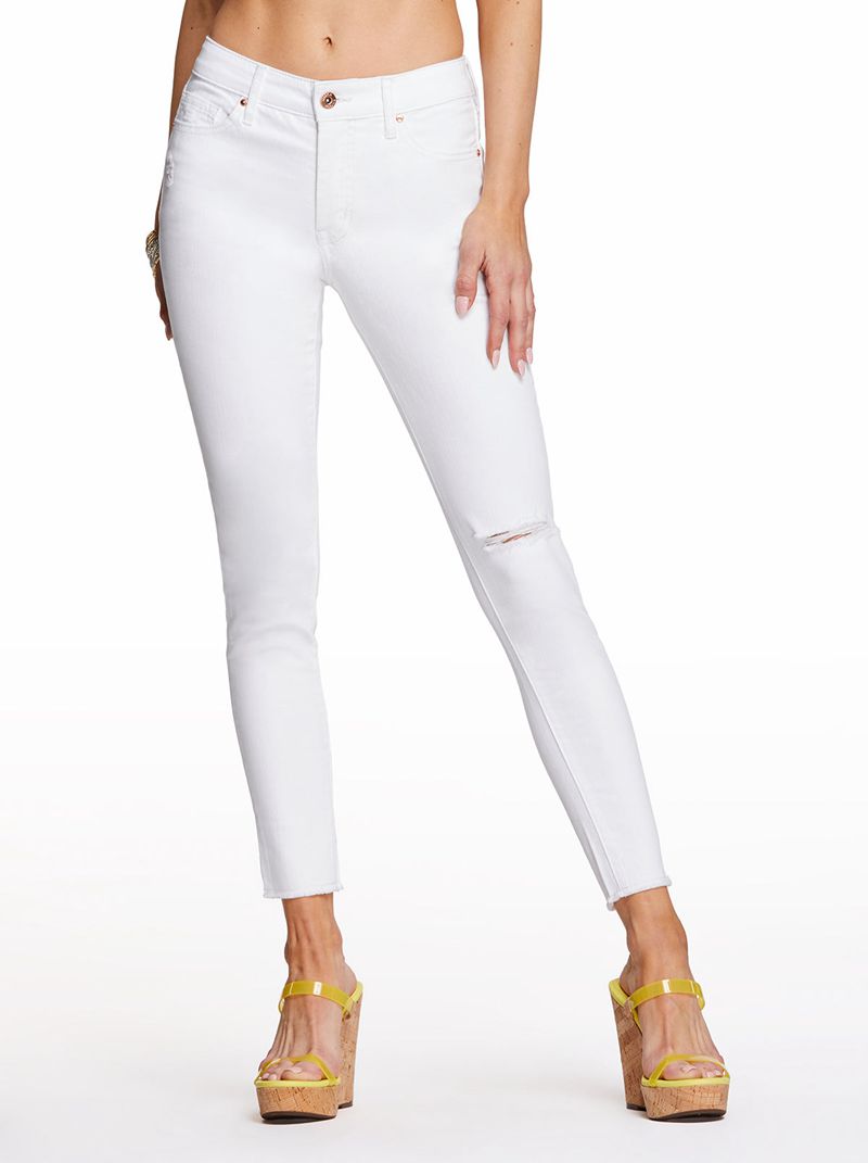 Calça Jeans Jessica Simpson Adored Ankle Sk Feminino Branco | 50968HAMU