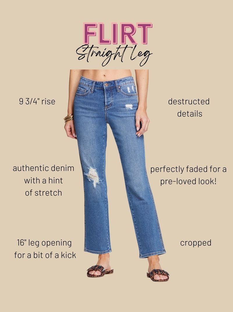 Calça Jeans Jessica Simpson Flirt High Rise Straight Crop Feminino Azuis | 60457BWEJ