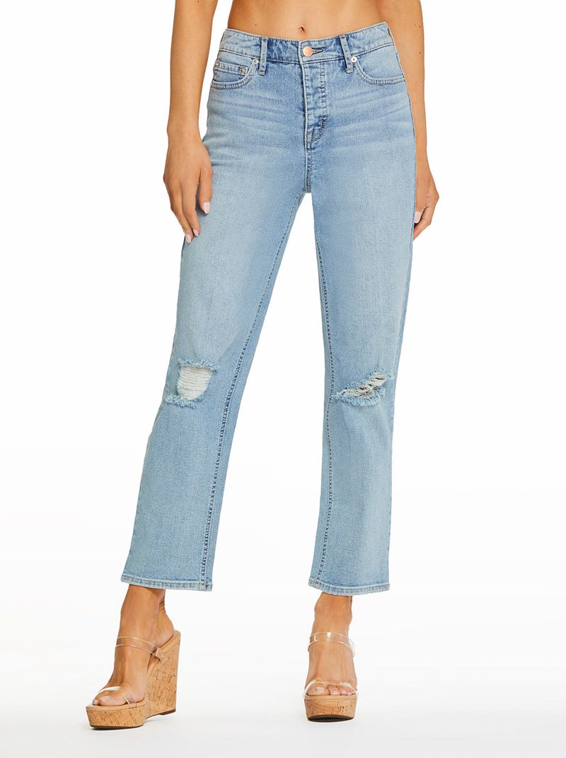 Calça Jeans Jessica Simpson Throwback Straight Feminino Azuis | 35421GUCR