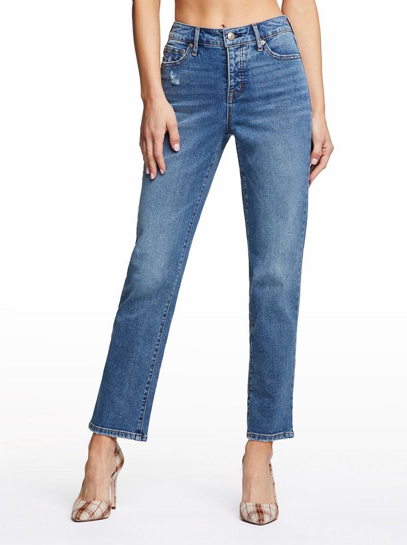 Calça Jeans Jessica Simpson Throwback Straight Feminino Azuis | 36805FYAH