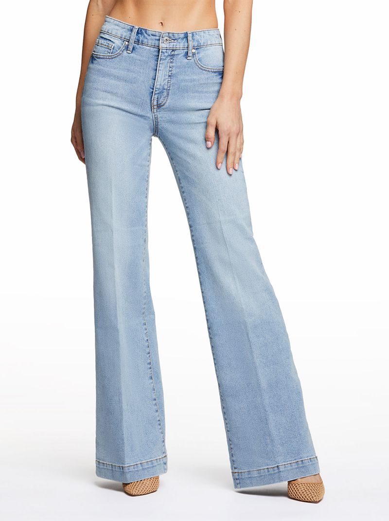 Calça Jeans Jessica Simpson True Love Largos Leg Feminino Azuis | 80957AGEM