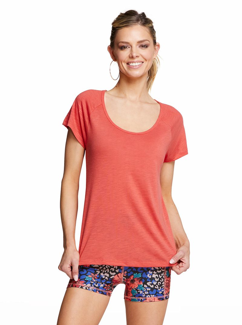 Camiseta Jessica Simpson Flow Feminino Laranja | 14768ALIC