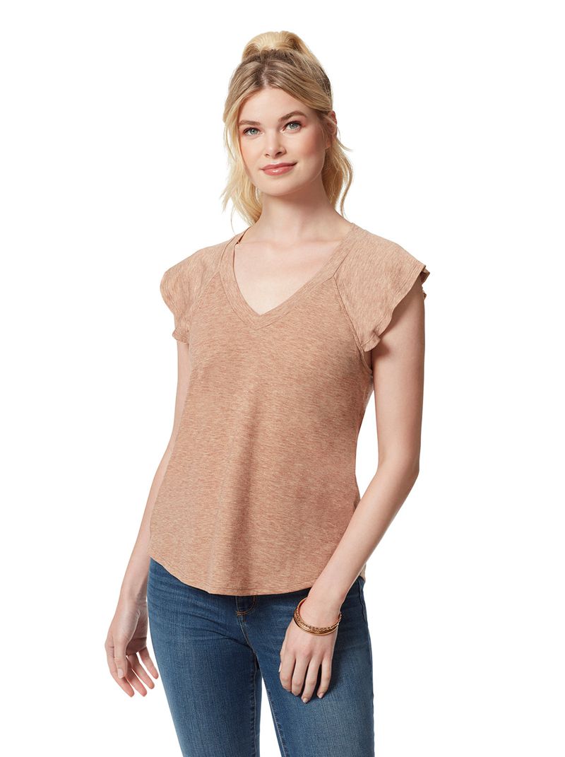 Camiseta Jessica Simpson Gracie Feminino Bege | 25310WSJG