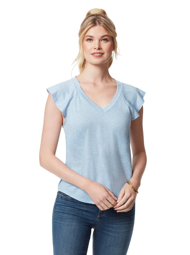 Camiseta Jessica Simpson Gracie Feminino Azuis | 69342ODRB