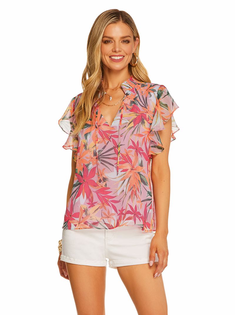 Tops Jessica Simpson Ala Feminino Rosa Lavanda | 05761PFDH