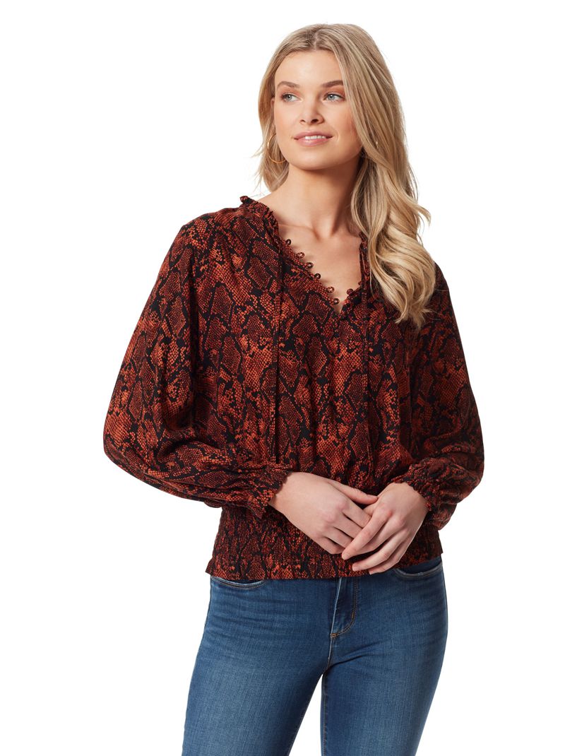 Tops Jessica Simpson Emery Blouse Feminino Serpentine | 35084LCRF