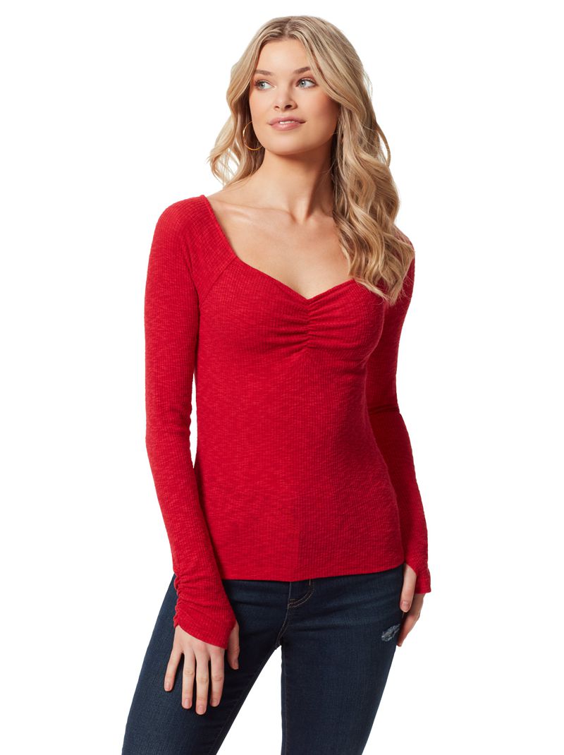 Tops Jessica Simpson Marlowe Feminino Vermelhas | 72504DIXP