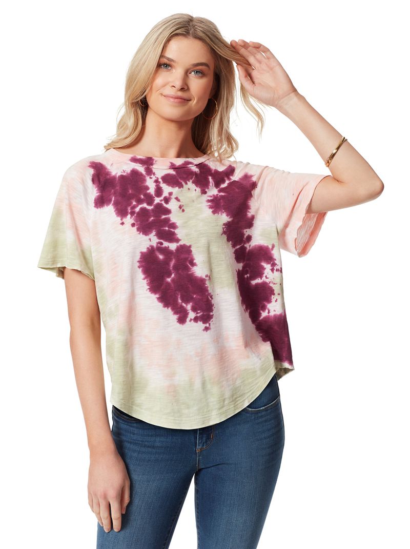 Tops Jessica Simpson Stevie Graphic Feminino Branco Roxo | 36579OYHF