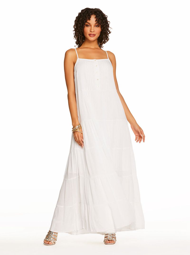 Vestidos Jessica Simpson Alanis Tier Feminino Branco | 18673CNPL