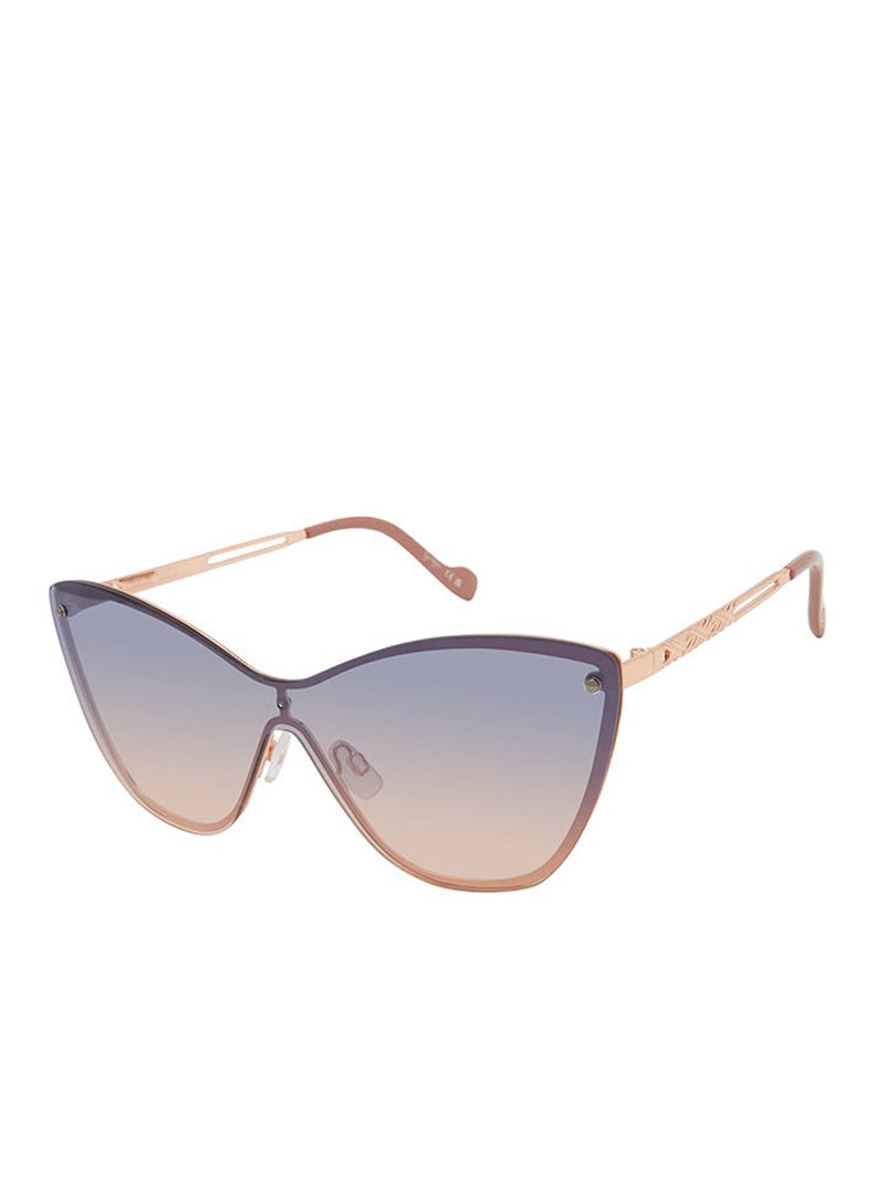 Óculos De Sol Jessica Simpson Metal Shield Cat-Eye Feminino Rosa Douradas Rosa | 17463IGLU