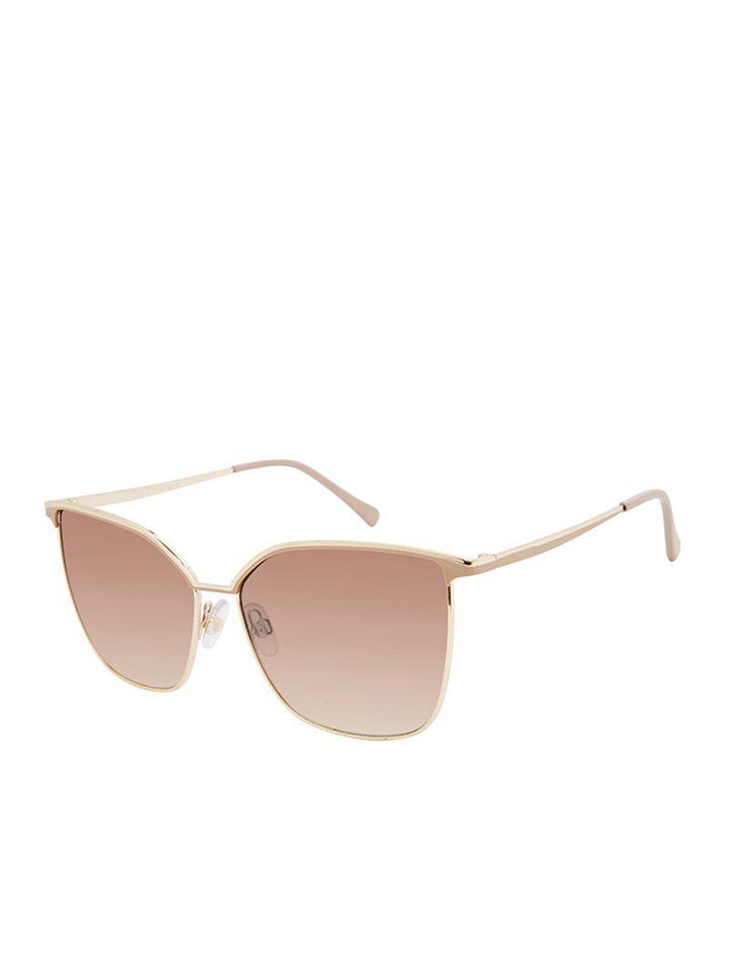 Óculos De Sol Jessica Simpson Oversized Metal Cat-Eye Feminino Douradas Bege | 10975ULNS