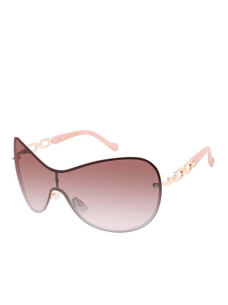 Óculos De Sol Jessica Simpson Oversized Rounded Shield Feminino Rosa Douradas Rosa | 73658KHWE