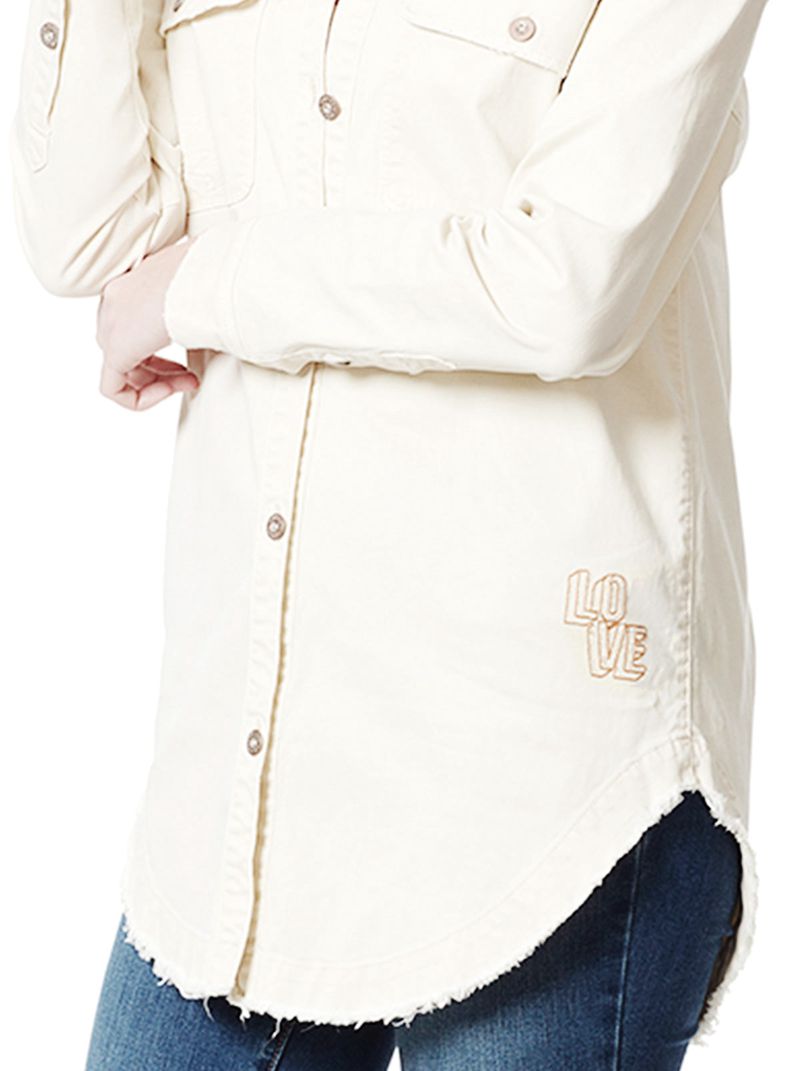 Agasalhos Jessica Simpson Tenley Overshirt Feminino Branco | 49120GBML