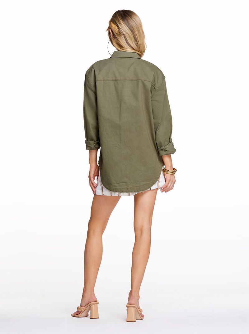 Agasalhos Jessica Simpson Tenley Overshirt Feminino Verdes | 53649YJXG