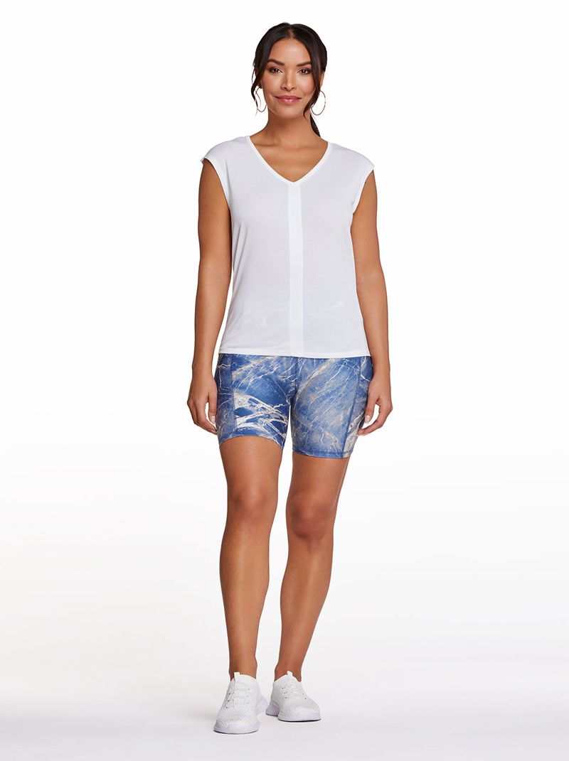 Bermudas Jessica Simpson Tummy Control Feminino Azuis | 74651VJHI