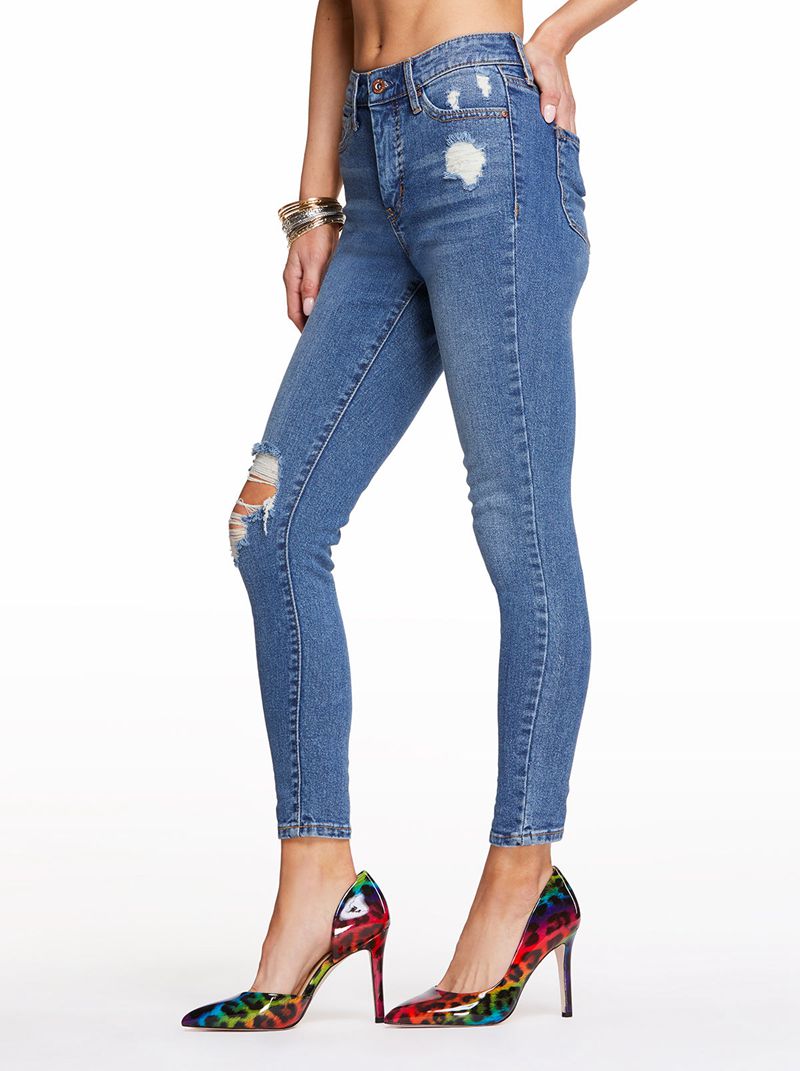 Calça Jeans Jessica Simpson Adored Ankle Sk Feminino Azuis | 52731PJUM