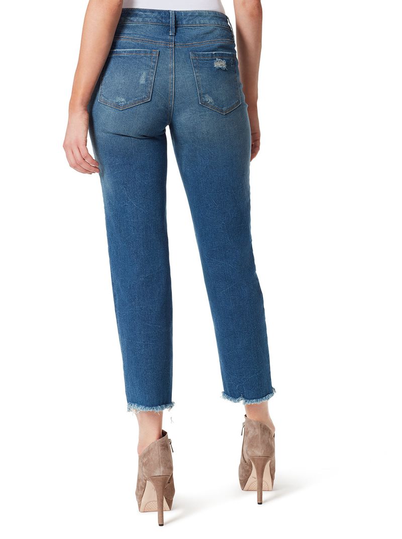 Calça Jeans Jessica Simpson Arrow Straight Ankle Feminino Azuis | 34602MAUR