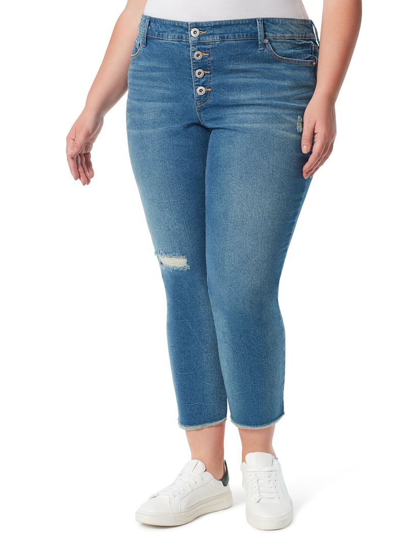 Calça Jeans Jessica Simpson Arrow Straight Ankle Feminino Azuis | 34602MAUR