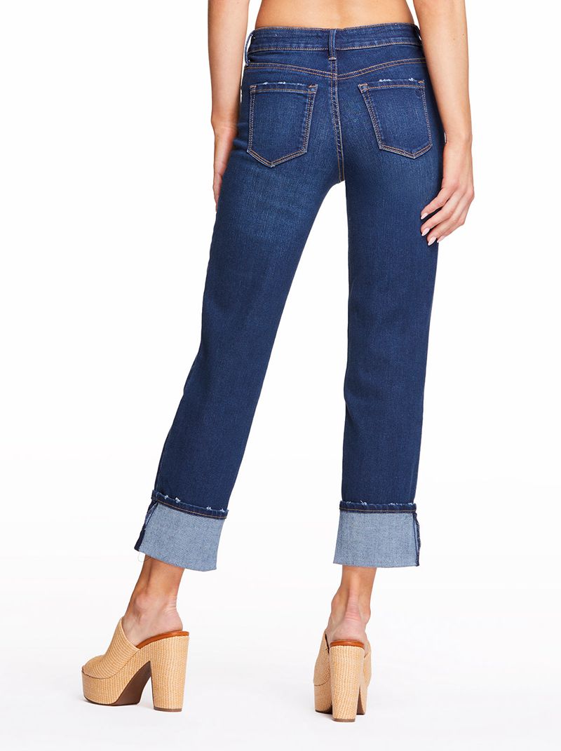 Calça Jeans Jessica Simpson Arrow Straight Ankle Feminino Azuis | 37105GNBF