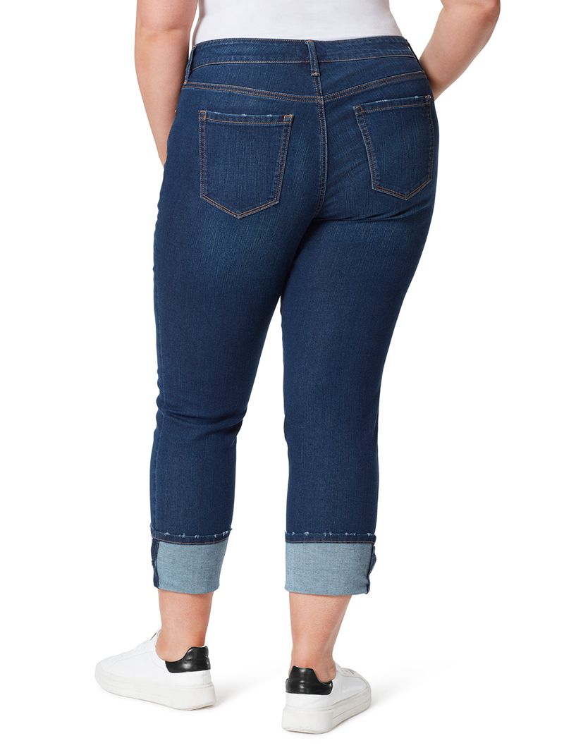 Calça Jeans Jessica Simpson Arrow Straight Ankle Feminino Azuis | 37105GNBF