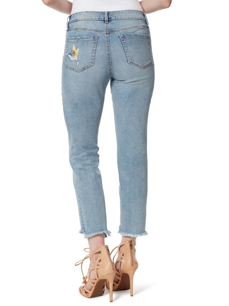 Calça Jeans Jessica Simpson Arrow Straight Ankle Feminino Azuis | 79645YZFG