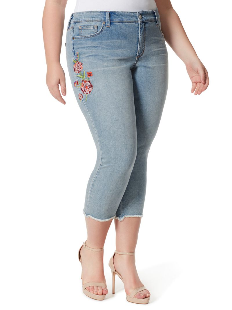 Calça Jeans Jessica Simpson Arrow Straight Ankle Feminino Azuis | 79645YZFG