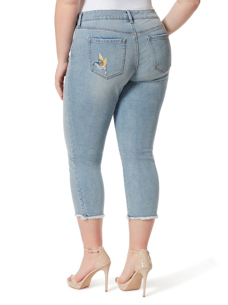 Calça Jeans Jessica Simpson Arrow Straight Ankle Feminino Azuis | 79645YZFG