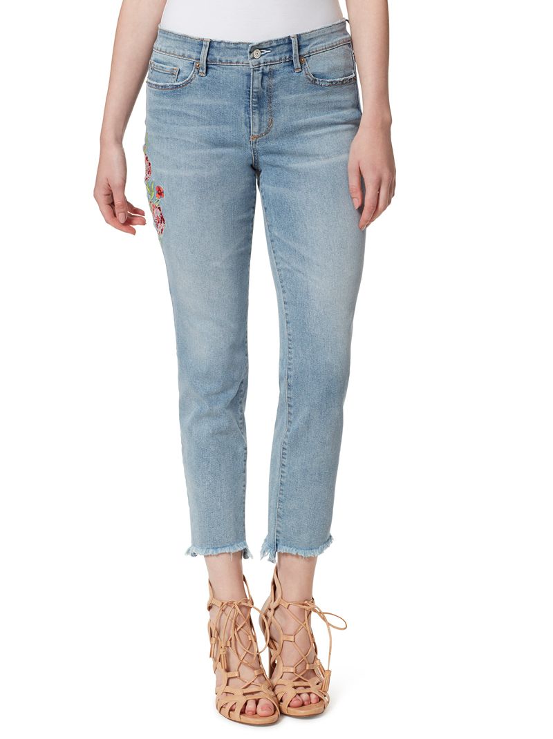 Calça Jeans Jessica Simpson Arrow Straight Ankle Feminino Azuis | 79645YZFG