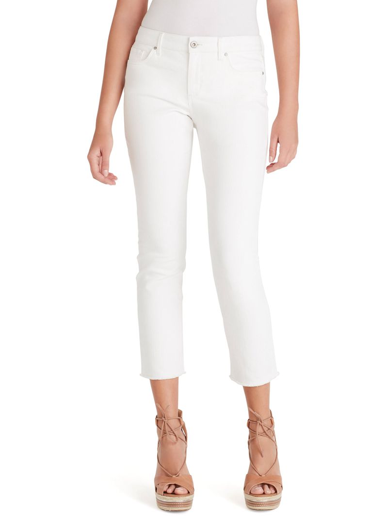 Calça Jeans Jessica Simpson Arrow Straight Ankle Feminino Branco | 95674OWYL