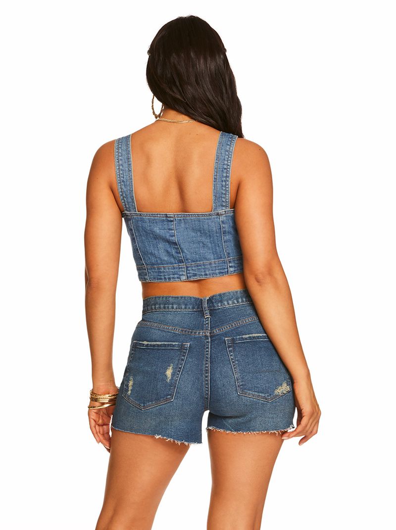 Calça Jeans Jessica Simpson Clara Bustier Feminino Azuis | 60124AWZM