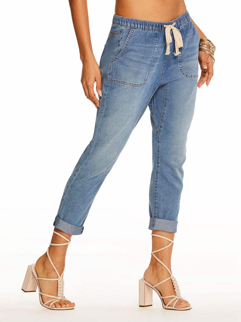 Calça Jeans Jessica Simpson Shayna Boyfriend Feminino Azuis | 31649RVGK