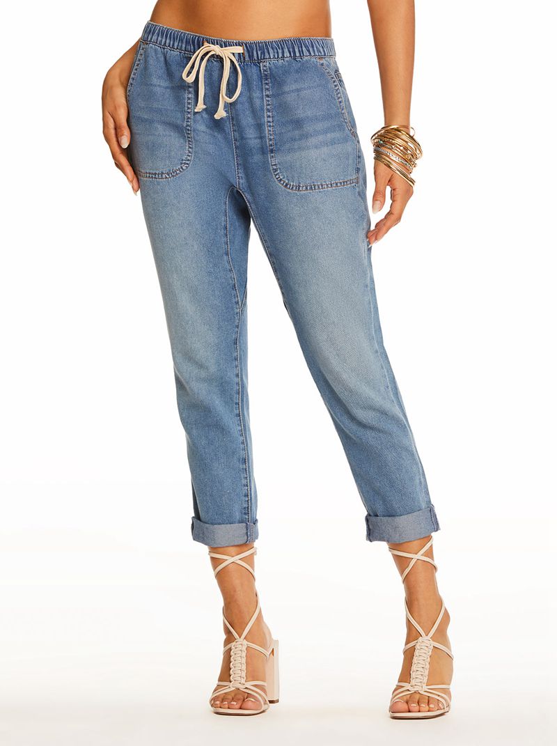 Calça Jeans Jessica Simpson Shayna Boyfriend Feminino Azuis | 31649RVGK