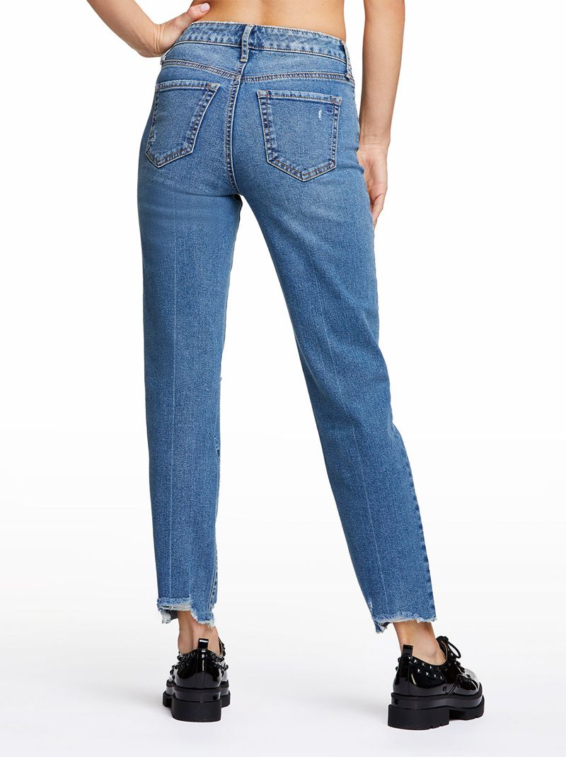 Calça Jeans Jessica Simpson Spotlight High Rise Straight Feminino Azuis | 10275MJSB