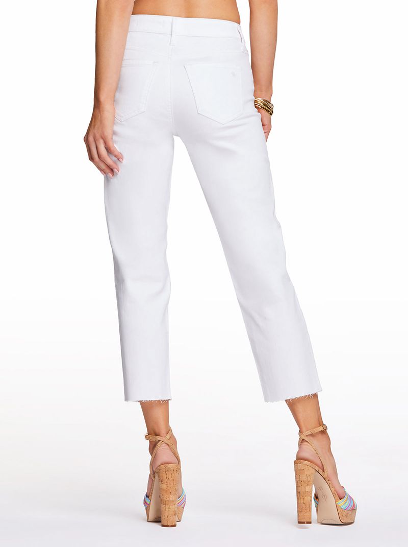 Calça Jeans Jessica Simpson Spotlight High Rise Straight Feminino Branco | 12839SWHU