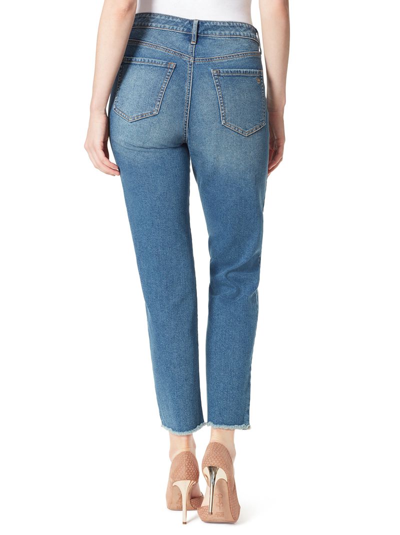 Calça Jeans Jessica Simpson Spotlight High Rise Straight Feminino Azuis | 17562UJQO