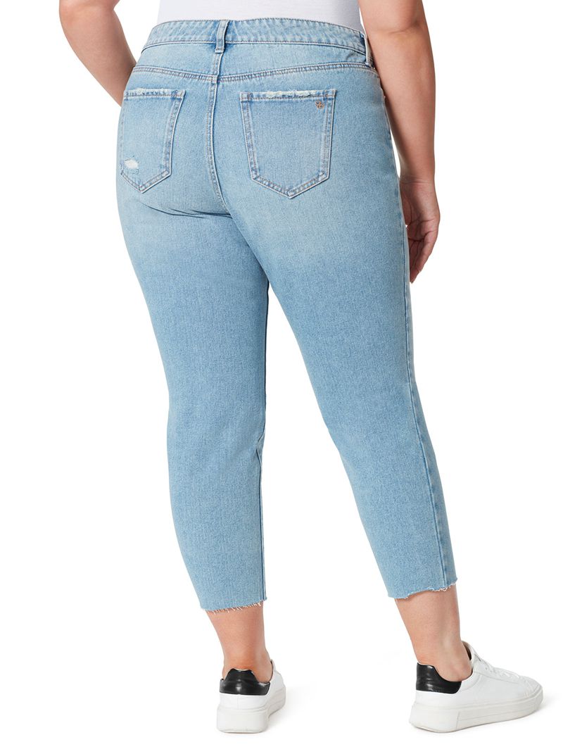 Calça Jeans Jessica Simpson Spotlight High Rise Straight Feminino Azuis | 34160JVNC