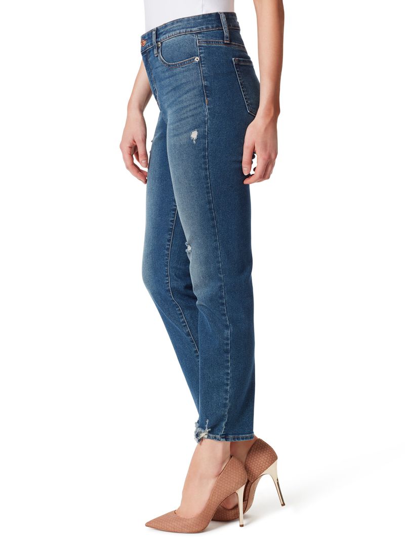 Calça Jeans Jessica Simpson Spotlight High Rise Straight Feminino Laranja | 43702JAWU