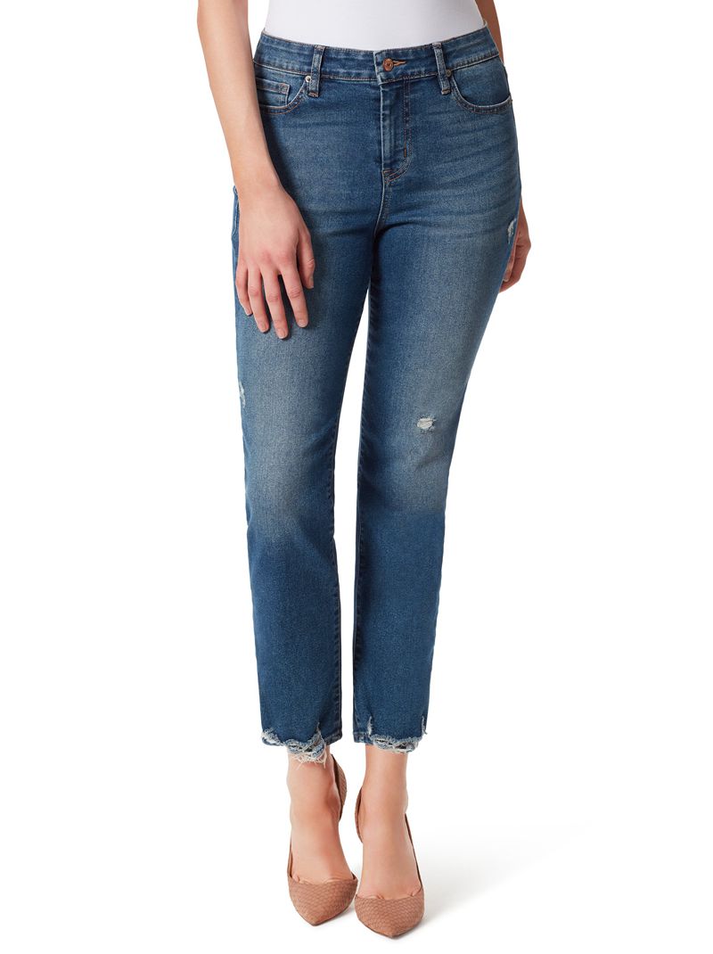 Calça Jeans Jessica Simpson Spotlight High Rise Straight Feminino Laranja | 43702JAWU