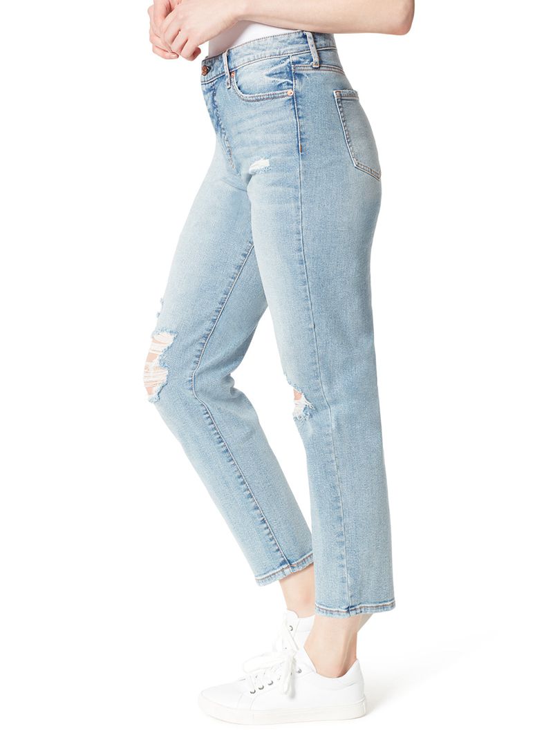 Calça Jeans Jessica Simpson Spotlight High Rise Straight Feminino Azuis | 91840GAJM