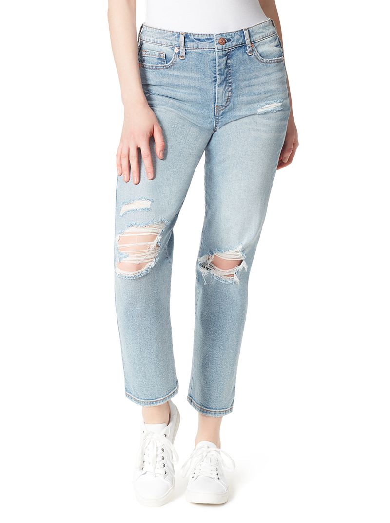 Calça Jeans Jessica Simpson Spotlight High Rise Straight Feminino Azuis | 91840GAJM