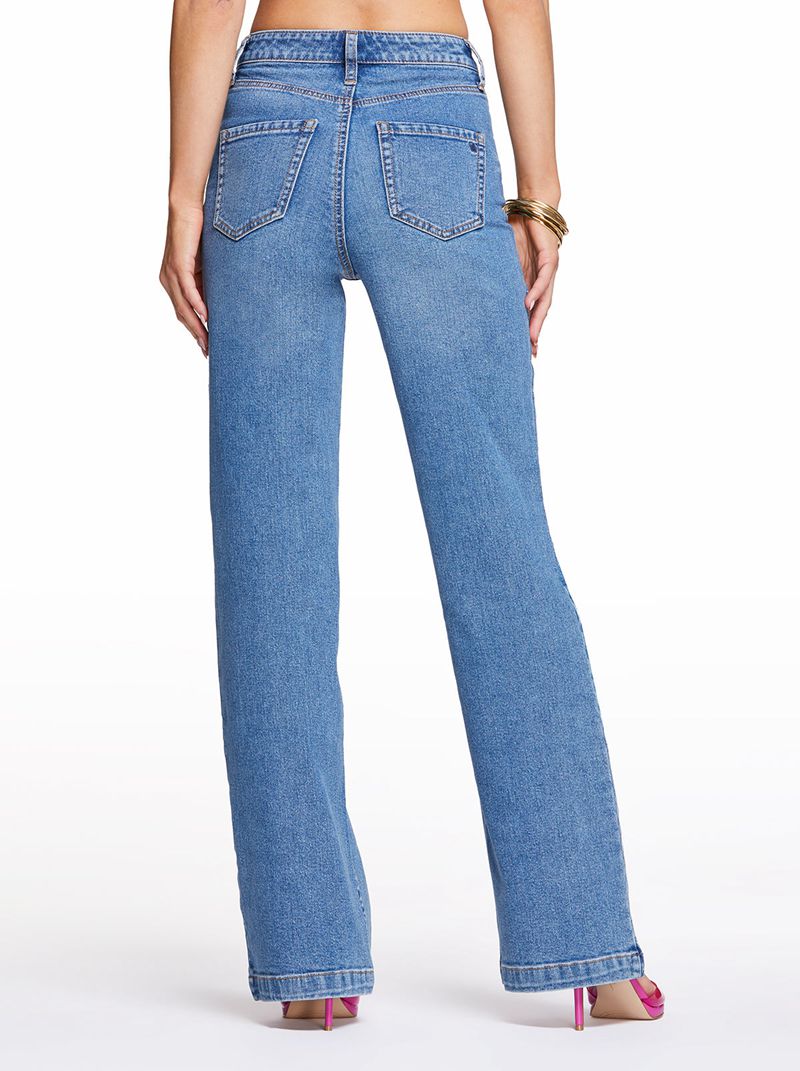 Calça Jeans Jessica Simpson Tease High Rise Largos Leg Feminino Azuis | 28635IHPJ