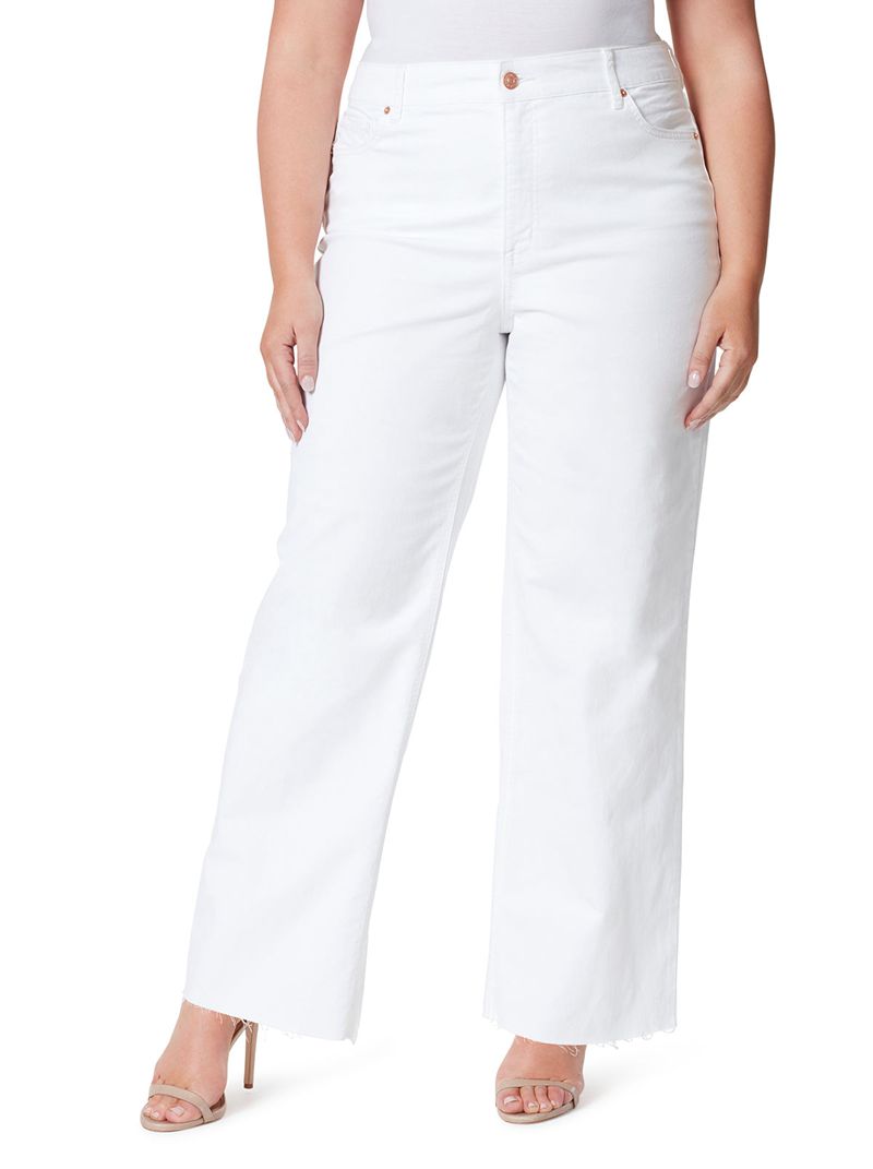 Calça Jeans Jessica Simpson Tease High Rise Largos Leg Feminino Branco | 57320MKOZ