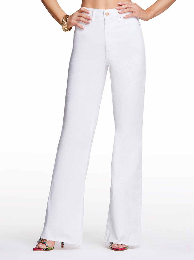 Calça Jeans Jessica Simpson Tease High Rise Largos Leg Feminino Branco | 57320MKOZ