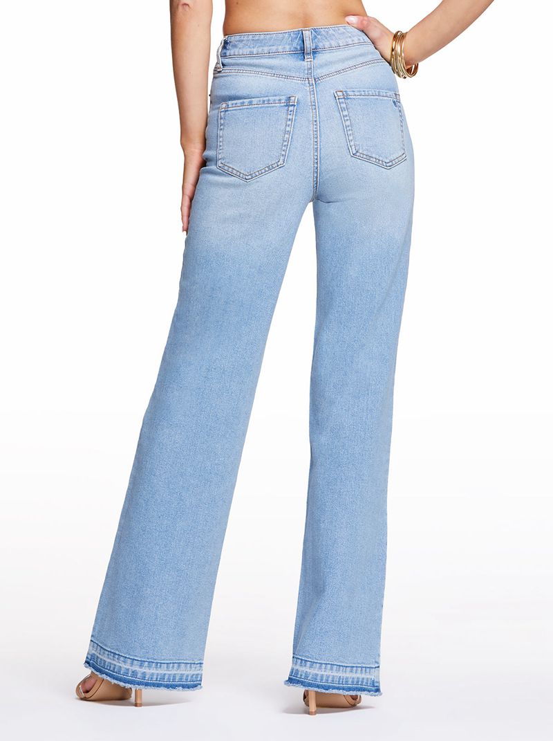 Calça Jeans Jessica Simpson Tease High Rise Largos Leg Feminino Azuis | 79635JBQV