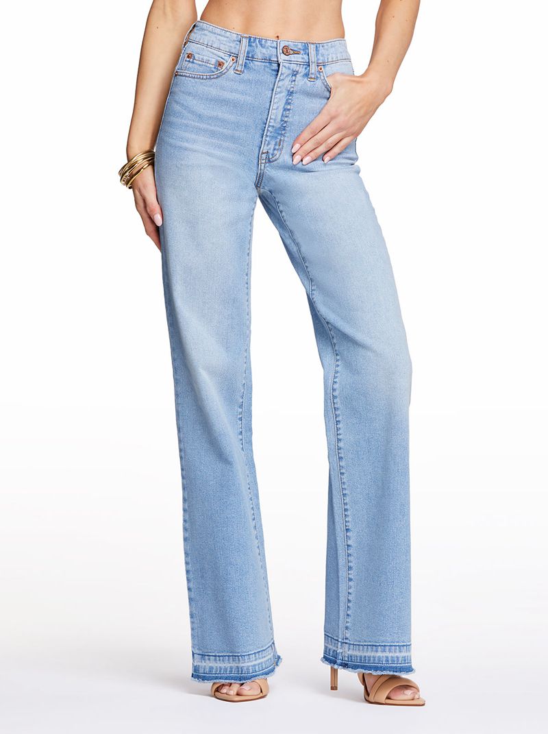 Calça Jeans Jessica Simpson Tease High Rise Largos Leg Feminino Azuis | 79635JBQV