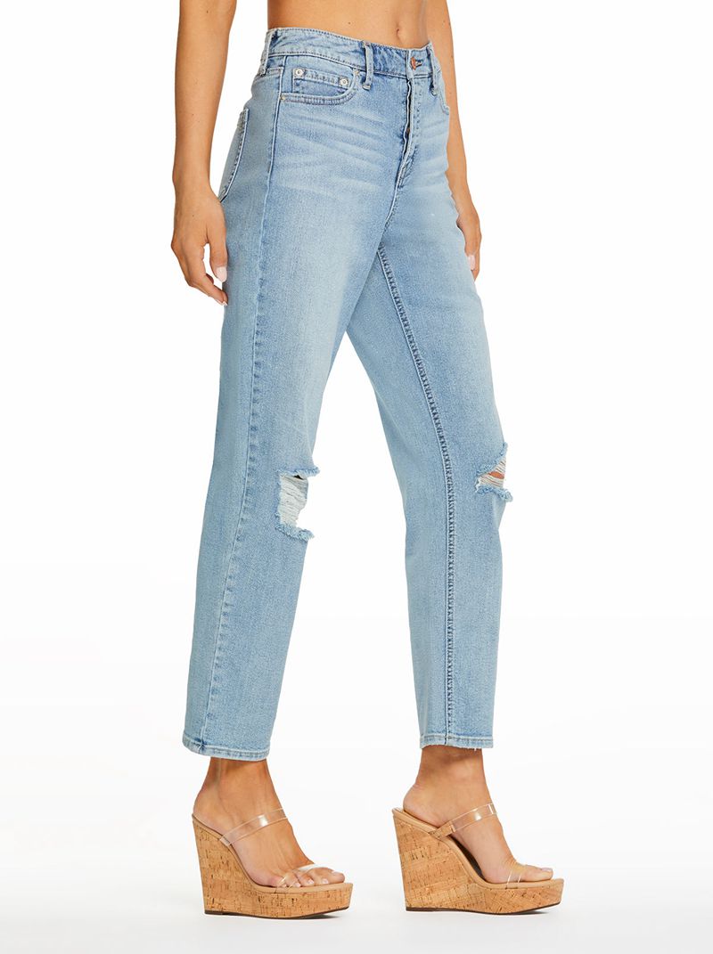 Calça Jeans Jessica Simpson Throwback Straight Feminino Azuis | 35421GUCR