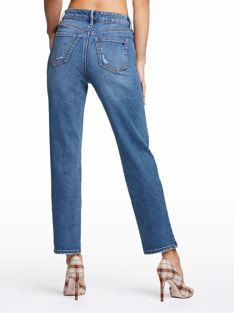 Calça Jeans Jessica Simpson Throwback Straight Feminino Azuis | 36805FYAH