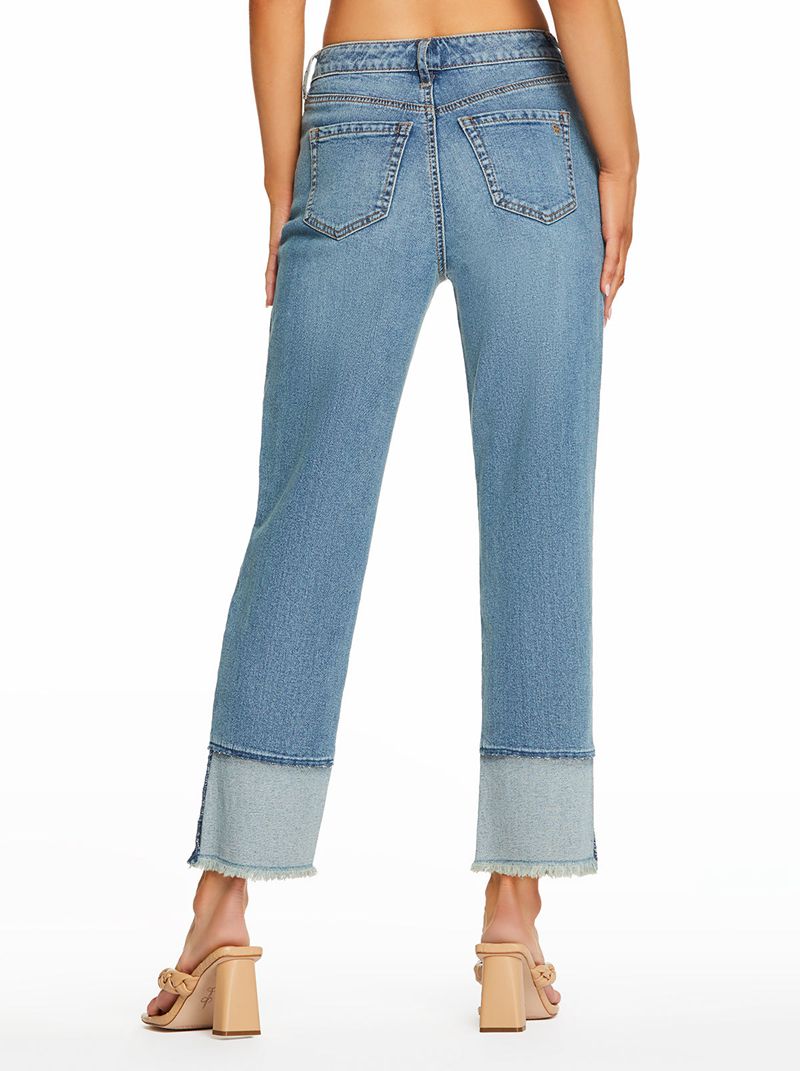 Calça Jeans Jessica Simpson Throwback Straight Feminino Azuis | 39726OGYV