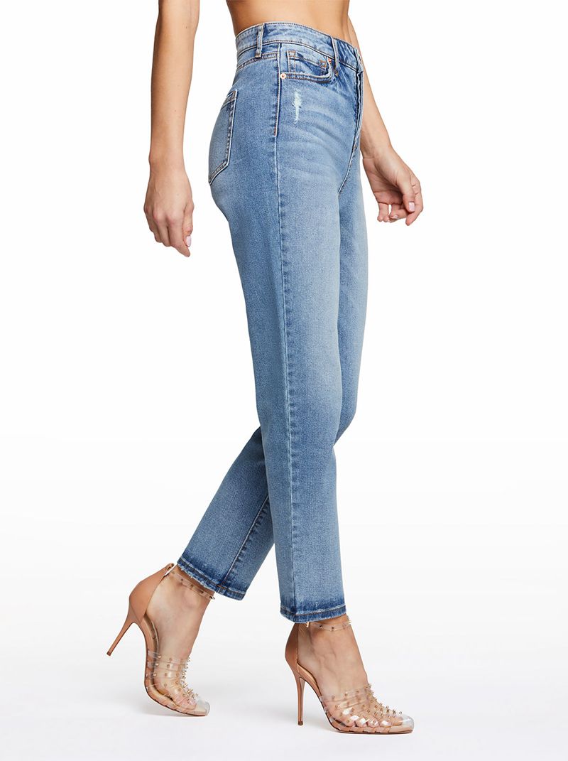 Calça Jeans Jessica Simpson Throwback Straight Feminino Azuis | 45196HGRM