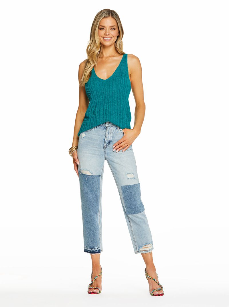 Calça Jeans Jessica Simpson Throwback Straight Feminino Azuis | 53792GFLX